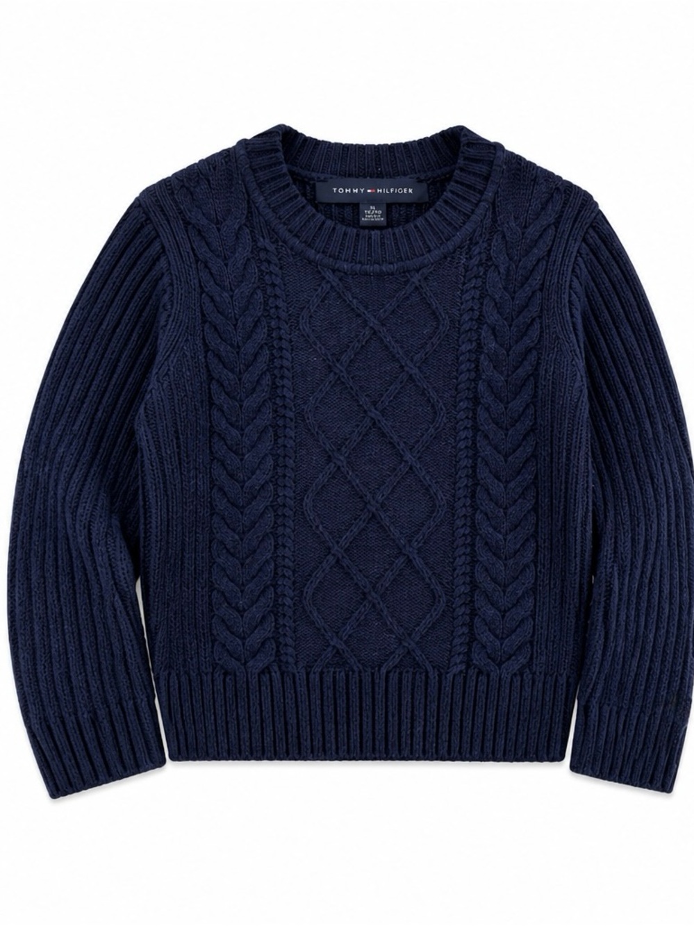 Tommy Hilfiger Navy Cable Crewneck Sweater